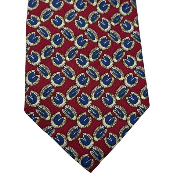 Brooks Brothers Horseshoe silk vintage neck tie 80's or 90's equestrian USA made - Picture 1 of 7